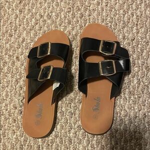 Black Slide Sandals